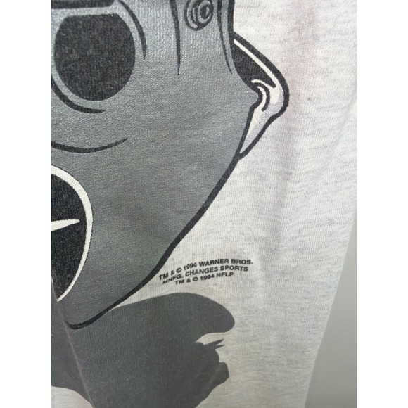 Vintage 90's Looney Tunes Tazmanian Devil Las Vegas Raiders NFL T Shirt Mens L - Picture 3 of 8